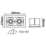 Foco Kardan PRO2 empotrar para 2 Lámpara AR111/QR111 Blanco, Gris ó Negro H182mm